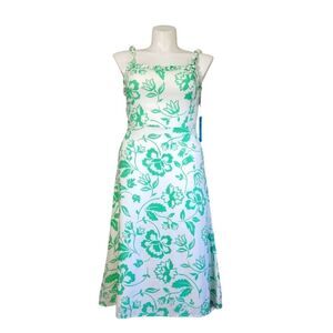 Draper James Green Floral Midi Dress